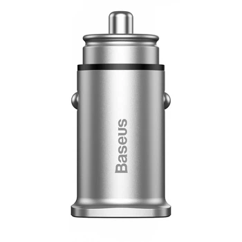 АЗП Baseus Square Metal QC 3.0 30W 2USB silver