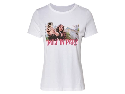 Футболка хлопковая з принтом для женщины Disney Emily in Paris 471594 M Белый