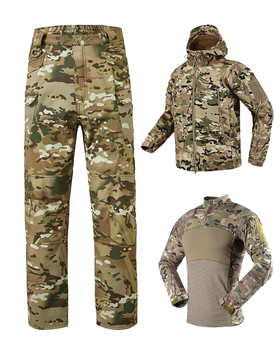 Чоловіча Форма Soft Shell Куртка та Штани + Убакс Han Wild мультикам розмір 2XL