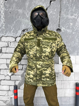 Чоловічий Бушлат Drawstring на синтепоні з флісовою підкладкою піксель розмір 3XL