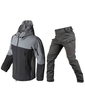 Костюм Gman SoftShell на флісі Куртка + Штани сіра з чорним розмір XL