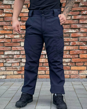 Утеплені Штани Military + ДСНС SoftShell темно-сині розмір L