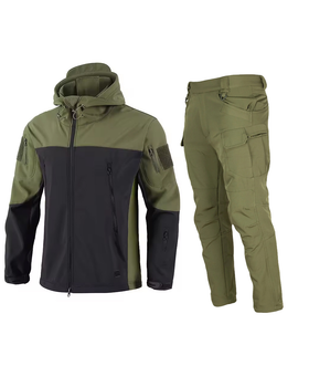 Форма Gman SoftShell на флісі Куртка + Штани олива з чорним розмір 2XL