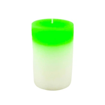 Свеча парафиновая 10 см Candled Magic LED хлопковый фитиль белый с зеленым