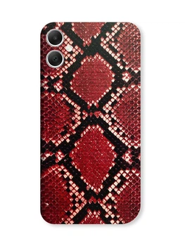 Защитная пленка Кожа питона (красная) на заднюю панель для Samsung Galaxy A05 (A055)