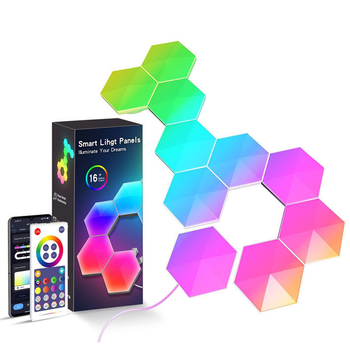 Настенный светильник модульный LED RGB 5V соты SAL-011B 10pcs Bluetooth USB с приложением Белый