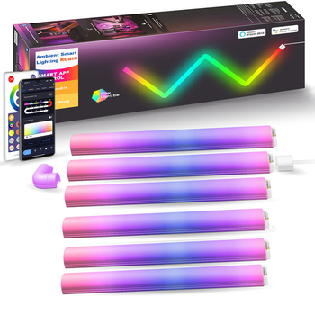 Настенный светильник светодиодный Lines SAL-013B Bluetooth USB interface с приложением (6+1 pcs) Белый
