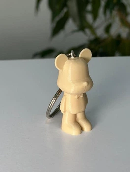 Брелок бежевий мишка Bearbrick 5 см