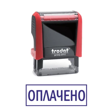 Штамп ОПЛАЧЕНО на автоматической оснастке Trodat 4911 размером 38х14 мм Красный (в рамке)
