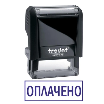 Штамп ОПЛАЧЕНО на автоматической оснастке Trodat 4911 размером 38х14 мм Чёрный (в рамке)