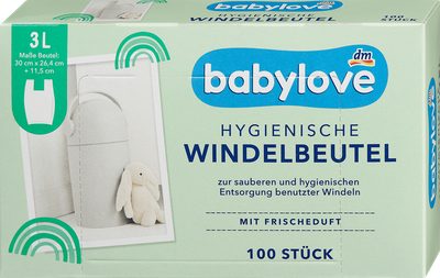 Babylove Windelbeutel mit Frischeduft пакеты для использованых памперсов 100 шт/уп