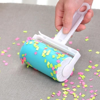 Силіконовий липкий ролик валик для чищення одягу Roller Brush Blue