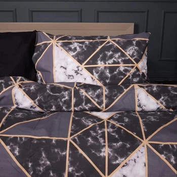 Простынь MirSon Бязь 17-0694 Onyx Marble Tiles Полуторная 150х220 см (2200010454215)