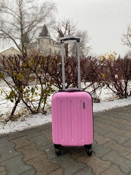 Чемодан пластиковый для ручной клади Lowcost лоукост Wizz Air 40 x 20 x 30 нежно розовый