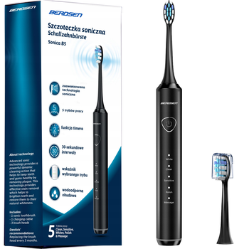 Електрична зубна щітка Berdsen Sonica B5 Чорна + Brush Head