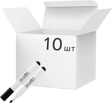 Набір маркерів для дощок трикутних Optima 2 мм Чорних 10 шт (O16207)