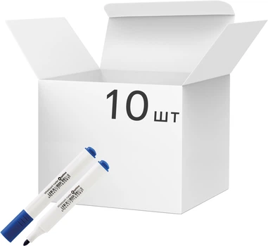 Набір маркерів для дощок трикутних Optima 2 мм Синіх 10 шт (O16208)