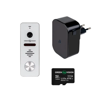 Комплект домофону GreenVision GV-948 2мп метал + microSD 32гб кут огляду 148 градусів