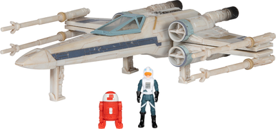 Игровая коллекционная фигурка Star Wars Medium Vehicle Транспорт и фигурка X-Wing (Blue 1) + Antoc Merric & R2-R9 12.5 см (SWJ0025)