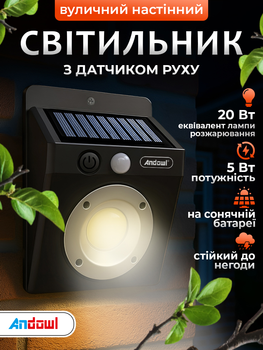 Настенный LED-светильник Andowl Q-TY021 с солнечной панелью