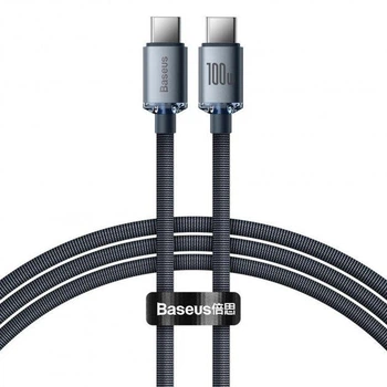 Кабель Baseus Crystal Shine Series Fast Cable Type-C to Type-C 100W 1.2m Black (CAJY000601)