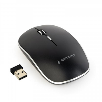 Мышь беспроводная оптическая Gembird MUSW-4BS-01 1600dpi бесшумная на батарейках Black