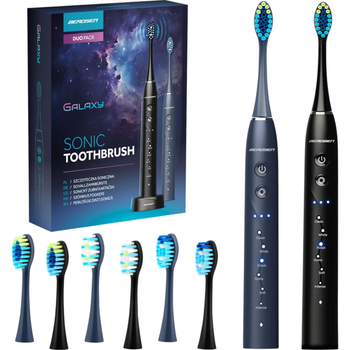 Набор электрических зубный щёток Berdsen Galaxy Duo Синяя/Черная + Brush Heads
