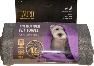 Рушник для домашніх тварин з мікрофібри Tauro Pro Line 80х120 см Grey (TPL63398)