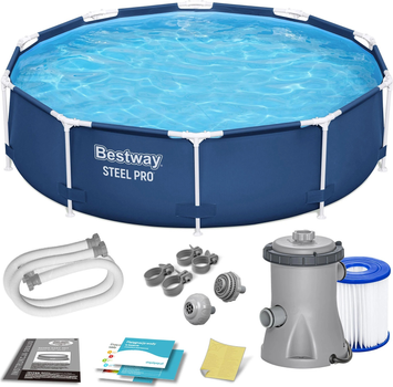 Каркасний басейн Bestway Steel Pro 305 x 76 см 8 в 1 56679 (6941607329221)