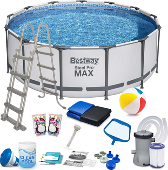 Каркасний басейн Bestway Steel Pro Max 396 x 122 см 18 в 1 5618W (5903890615758)