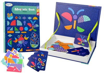 Magnetyczna układanka w formie książki LEAN Toys Kształty, Karty i Magnesy (5905214975371)