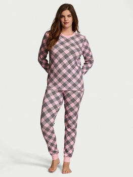 Піжама (лонгслів + штани) жіноча бавовняна Victoria's Secret 26936146 XS Рожева (3226437983950)
