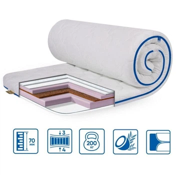 Тонкий матрац-топпер Eurosleep Slim Cocos-Mix трикотаж 140x190