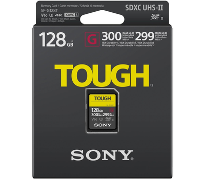Карта памяти SD 128Gb Sony Tough class10 UHS-II U3 V90 (SF-G128)