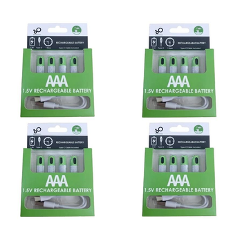 Батарейки AAA аккумуляторные с разъемом USB Type-C от Smartoools на 1.5V/750mWh - 16 ШТ.