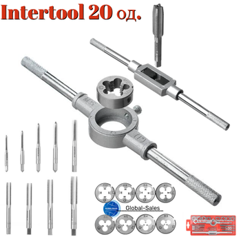 Набор метчиков и плашек Intertool 20 ед (SD-8020)