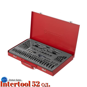 Набор метчиков и плашек Intertool M3 x 4 x 5 x 6 x 7 x 8 x 10 x 12 (52ед) (SD-8052)