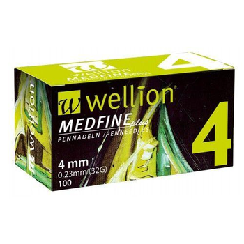Голки Wellion (Велліон) 32G для шприц-ручек Wellion 4 мм, 100 шт.