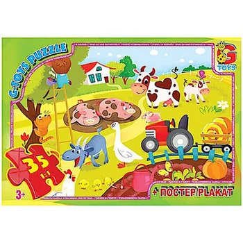 Дитячий пазл "Життя на фермі" GF05 постер 35 елементів G-Toys GF05