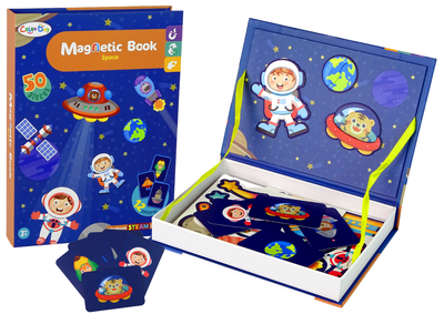 Magnetyczna układanka w formie książki LEAN Toys Kosmos, karty i magnesy (5905214975388)