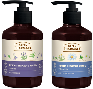 Набір рідкого інтимного мила Green Pharmacy Ромашка 370 мл + Шавлія 370 мл (52000008)