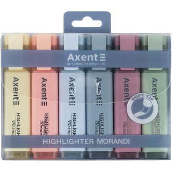 Набір маркерів для тексту Axent Highlighter Morandi 6 шт 1-5 мм клиноп. (2537-60-A)