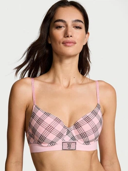Бюстгальтер с косточками хлопковый Victoria's Secret 26937979 70B Розовый (322567289123)