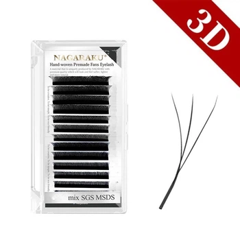 Вії Nagaraku 3D W-форма Mix D, 0.07, 8-12