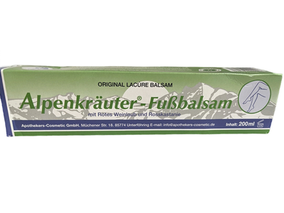 Крем Alpenkrauter-Fubbalsam на травах з кінським каштаном при опіках, запаленнях та втомі тіла