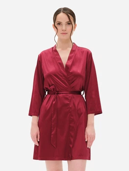 Халат жіночий великих розмірів Effetto Satin Basic S03200Р 4XL Бордовий (2000985262620)