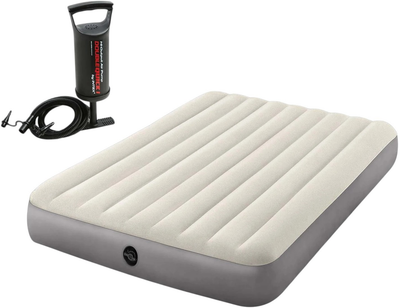 Надувний матрац Intex 203 x 152 x 25 см з поршневим насосом 64103 (5903890606763)