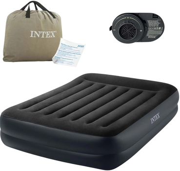 Materac dmuchany Intex 203 x 152 x 42 cm z wbudowaną pompką elektryczną 64124 (6941057422862)