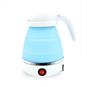 Складной электрочайник для путешествий Electric Kettle силиконовый 600 мл Голубой 220 В