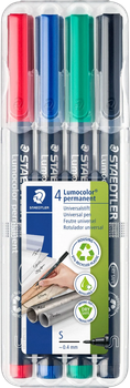 Zestaw markerów permanentnych Staedtler Lumocolor 4 szt (4007817308431)